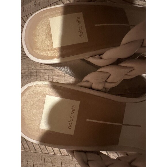 Dolce Vita Cream Hardey Braided Woven Slip-On Sandals Shoes Size Women’s Sz 7.5 - Picture 2 of 8